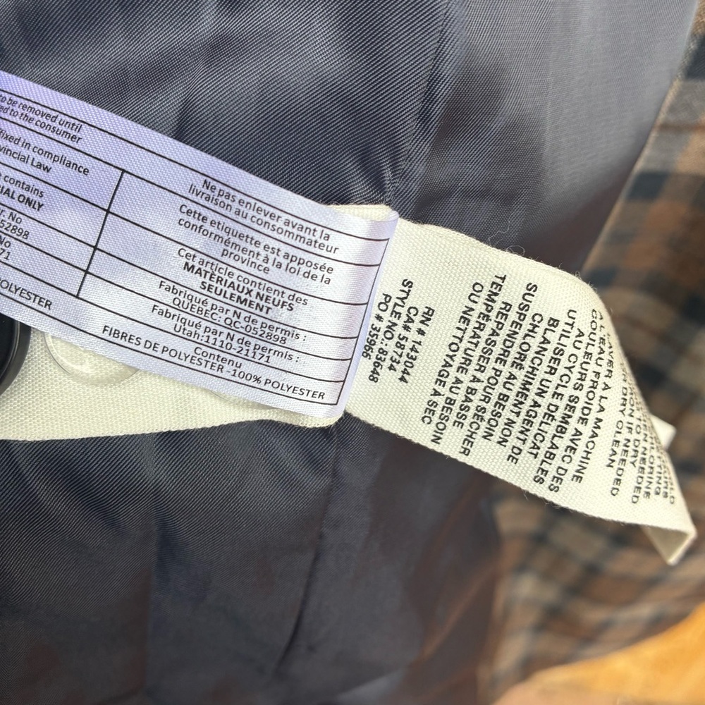 Avec Les Filles NWOT Plaid Trenchcoat Sz Large - Picture 9 of 11